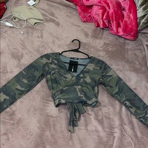 Camouflage Long Sleeve Crop top